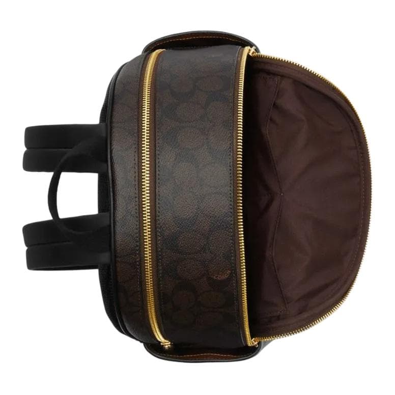 Рюкзак COACH Корт Коровья кожа С искусственной кожей и текстильным рюкзаком большой женский ореховый и черный - изображение 3