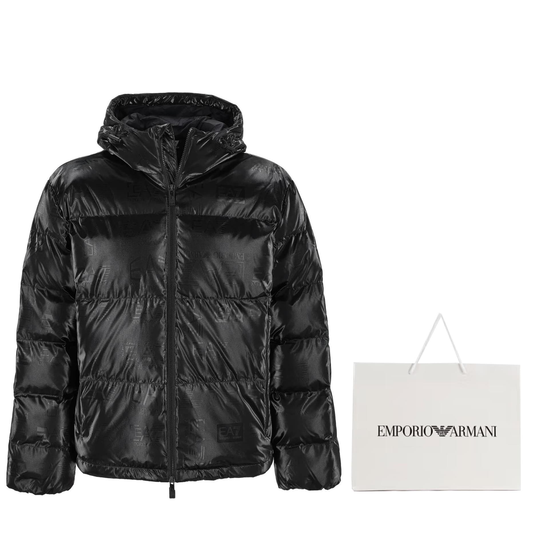 Зимняя куртка пуховик EMPORIO ARMANI EA7 FW24 Хлопковый пуховик Мужской Черный - изображение 8