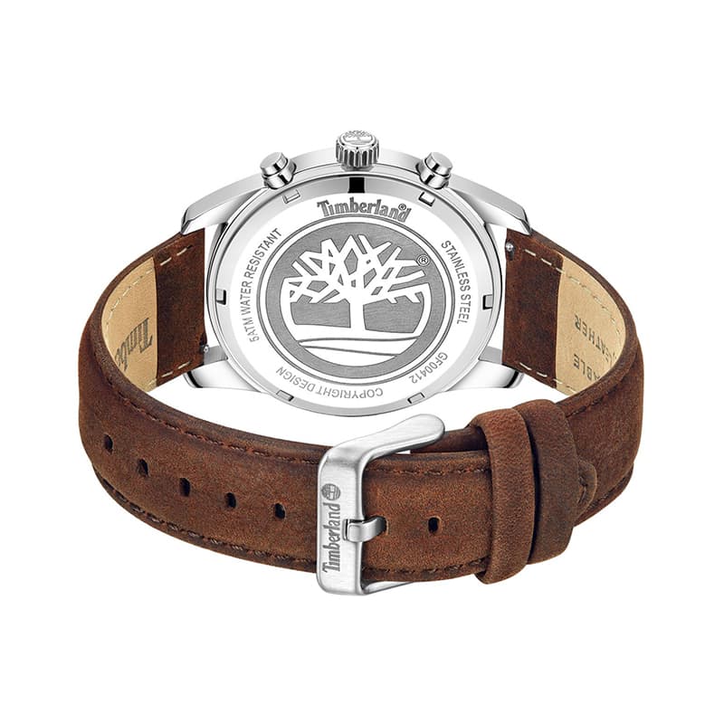 Механические часы Timberland Bernardston Часы с кварцевым механизмом кожаный ремешок синий циферблат мужские часы - изображение 3