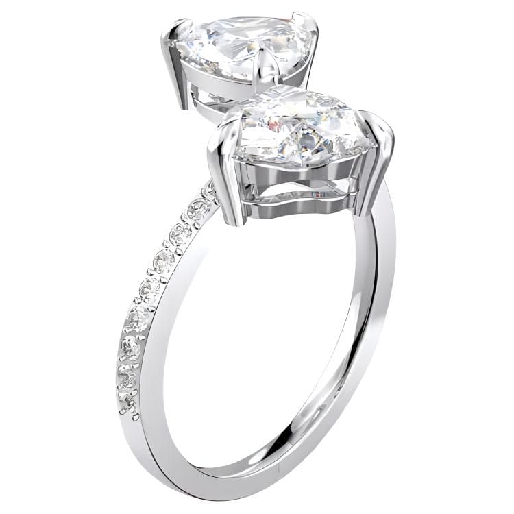 Кольцо Кольца унисекс с кристаллами Swarovski серебряные - изображение 2