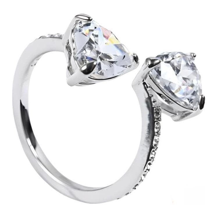 Кольцо Кольца унисекс с кристаллами Swarovski серебряные - изображение 1