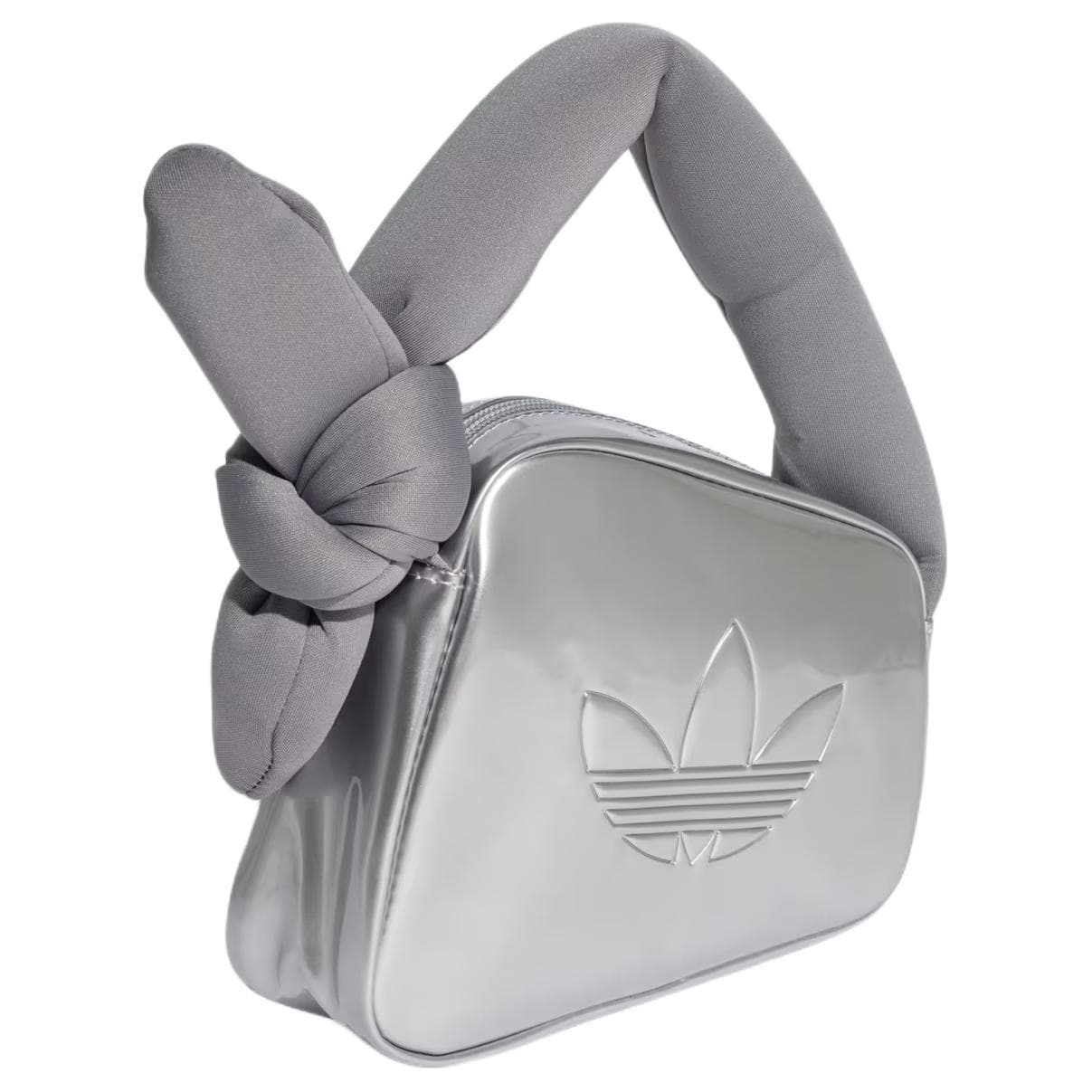 Сумка Adidas Originals Трилистник Полиуретан Дорожная Сумка Сумка Мини Женская Металлический Серебристый - изображение 2