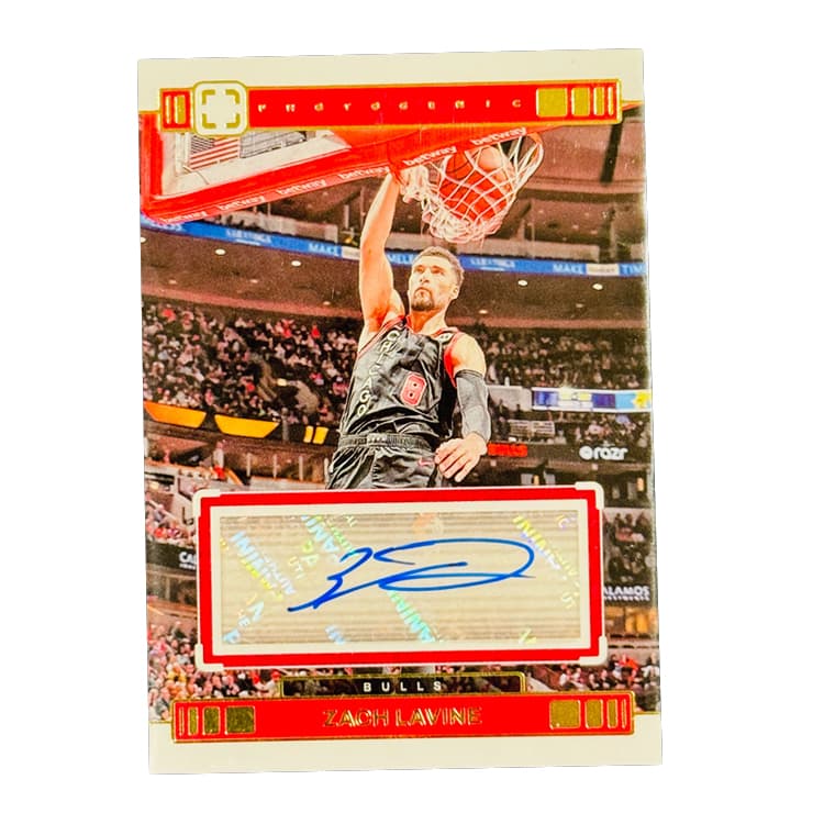 Коллекционные карточки PANINI Зак Лавин Быки Звезда Подпись Подпись Коллекция фотографий Ограниченный тираж Спортивных карт - изображение 1
