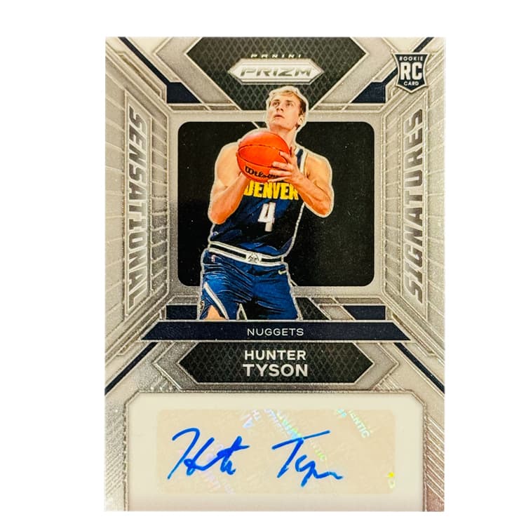 Коллекционные карточки PANINI Tyson Nuggets Новые звезды Игрок Подпись Подпись PRIZM Коллекция Средняя КОНДИЦИЯ Игрок Карта - изображение 1