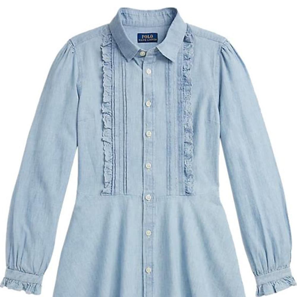 Платье Polo Ralph Lauren синего цвета для девочек - изображение 4