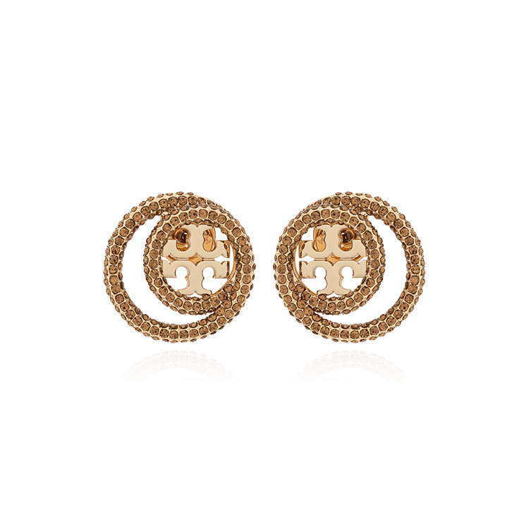 Серьги Tory Burch Латунь стекло титан кубический кристалл циркон серьги женские золото - изображение 1