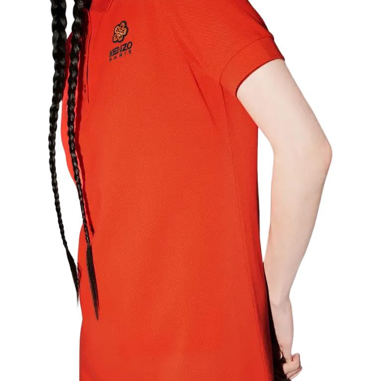 Платье KENZO Апельсиновые Женские Короткие Платья с Рукавами - изображение 3