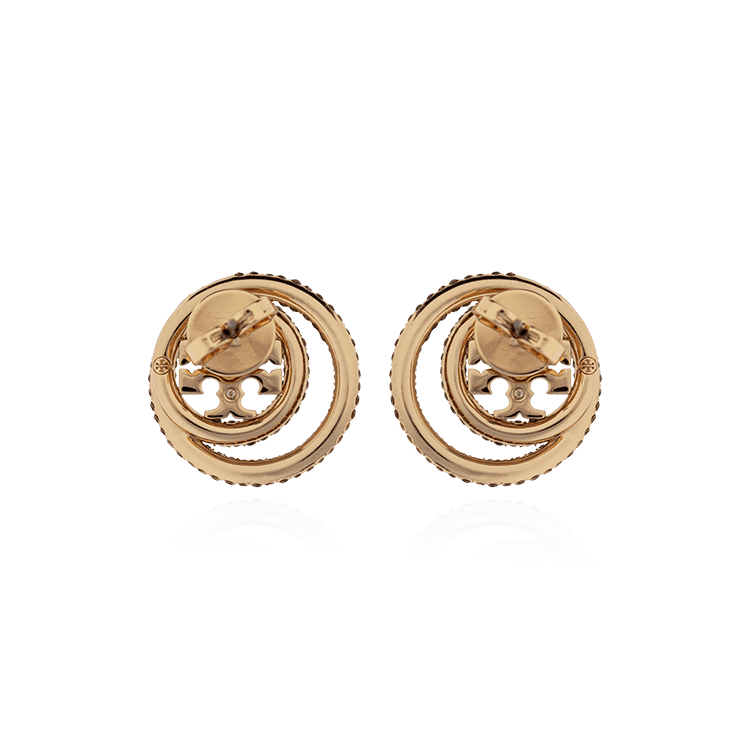 Серьги Tory Burch Латунь стекло титан кубический кристалл циркон серьги женские золото - изображение 3