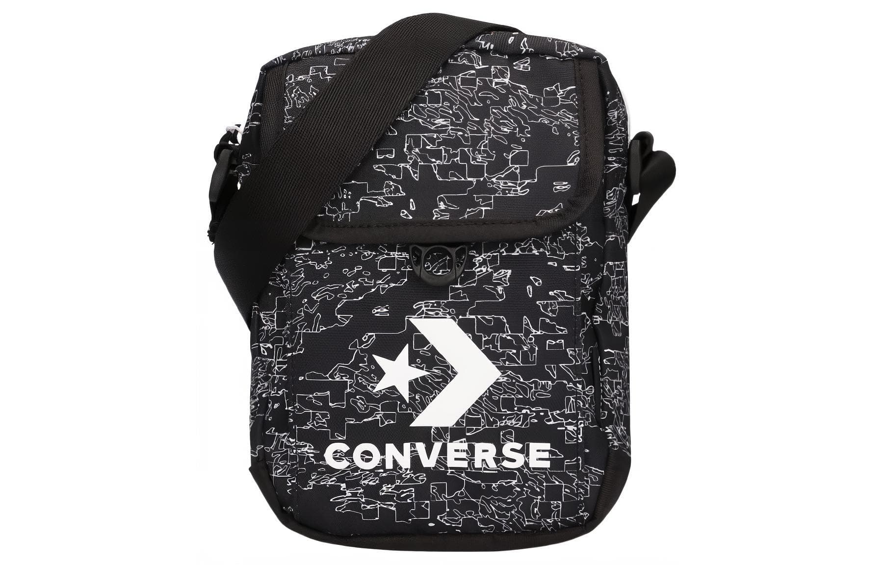 Сумка через плечо Converse Сумка через плечо с принтом логотипа Полиэстер Обычный размер Унисекс Парный Черный - изображение 1