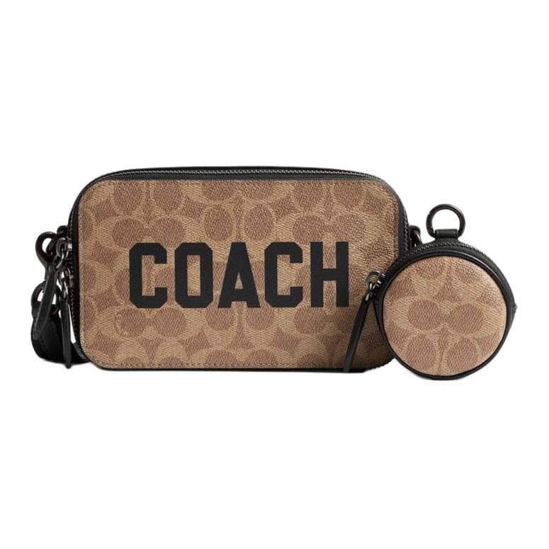 Сумка через плечо COACH 19 Classic Signature Crossbody Small Brown Yellow - изображение 1