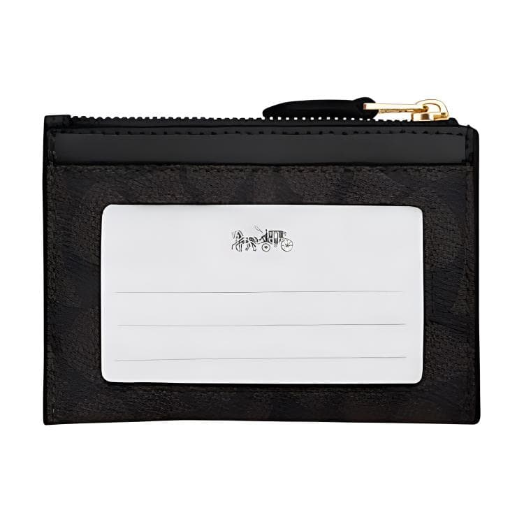Картхолдер COACH Skinny Id Case Искусственная кожа пластик держатель для карт женский цвет ореховый и черный - изображение 3