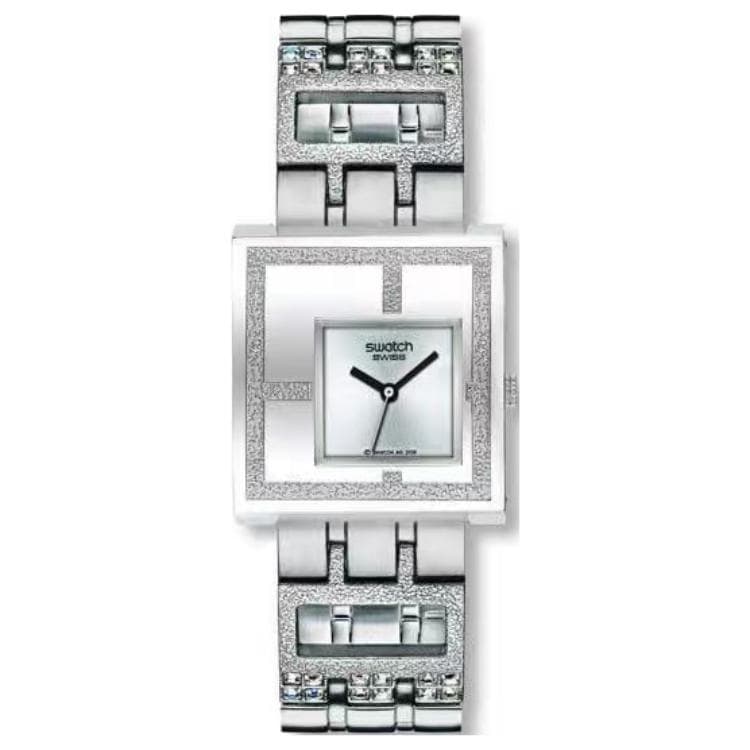 Часы Swatch Quartz Механизм 30 м Водонепроницаемые Женские Часы 32,3*34,5 мм Серебристый Циферблат - изображение 1