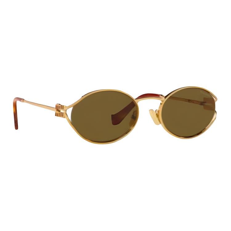 Солнцезащитные очки Miu Miu Oval Sunglasses Gold - изображение 4