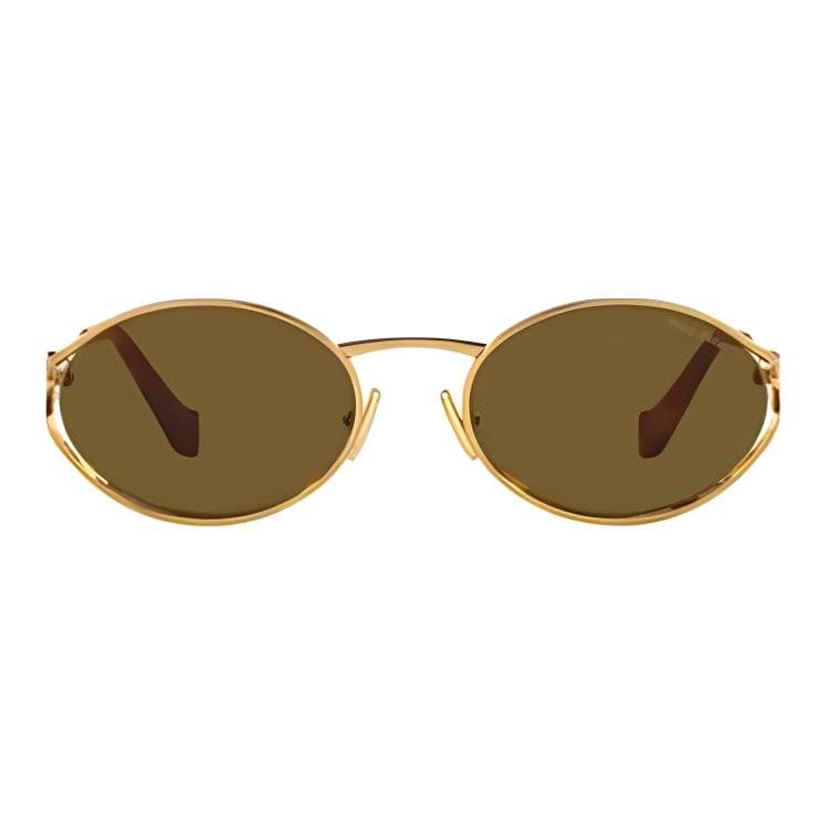 Солнцезащитные очки Miu Miu Oval Sunglasses Gold - изображение 2