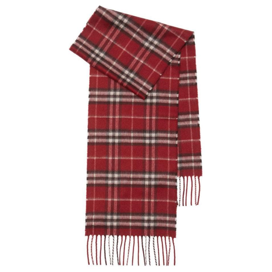 Шарф Burberry Плюш с кольцевым рисунком Вязаные шарфы Детский Красный - изображение 1