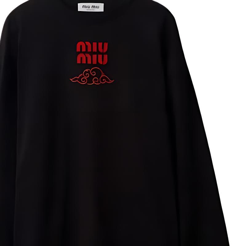 Худи MIU MIU Cotton Jersey T-Shirt - изображение 6