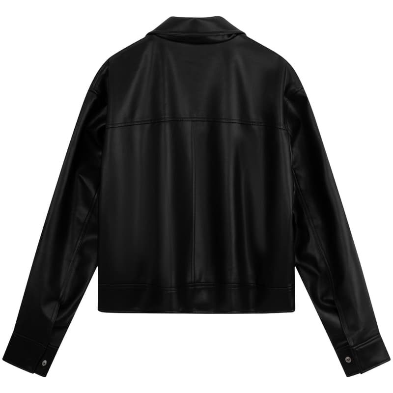 Куртка из кожи Calvin Klein женская цвет космический черный - изображение 2