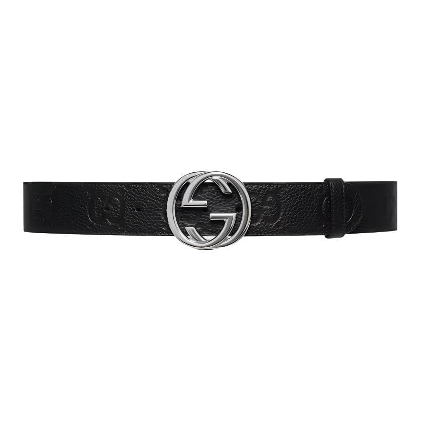 Ремень GUCCI Logo Print Belt Black 4CM - изображение 3
