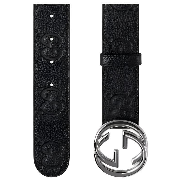 Ремень GUCCI Logo Print Belt Black 4CM - изображение 2