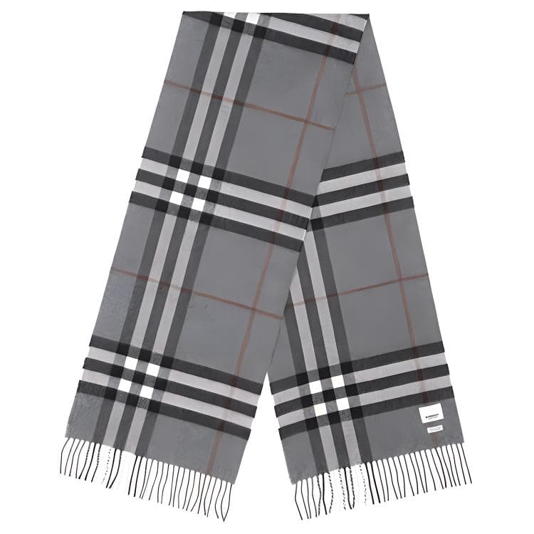 Шарф Burberry Classic Check Cashmere Scarf Gray - изображение 3