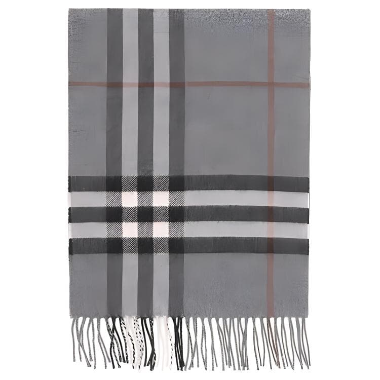 Шарф Burberry Classic Check Cashmere Scarf Gray - изображение 2