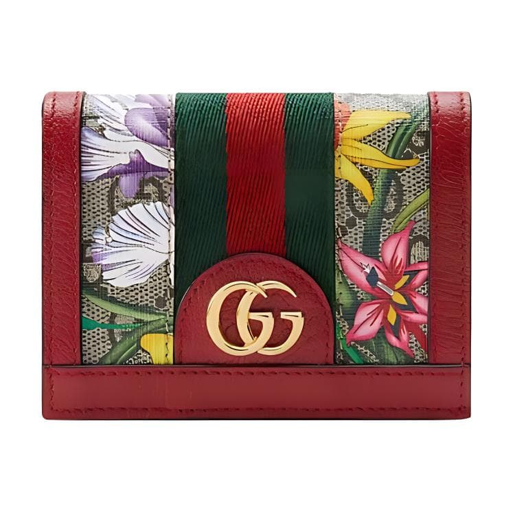 Картхолдер Gucci Floral Logo Stripe Wallet - изображение 1