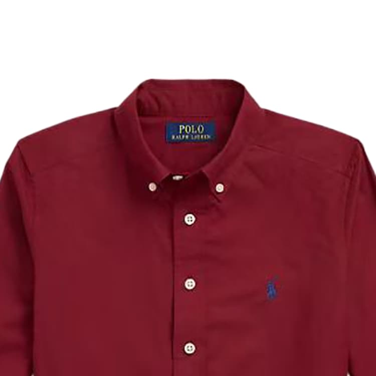 Polo Ralph Lauren SS24 Рубашка Весенний Осенний Детская Темно-Красная - изображение 4