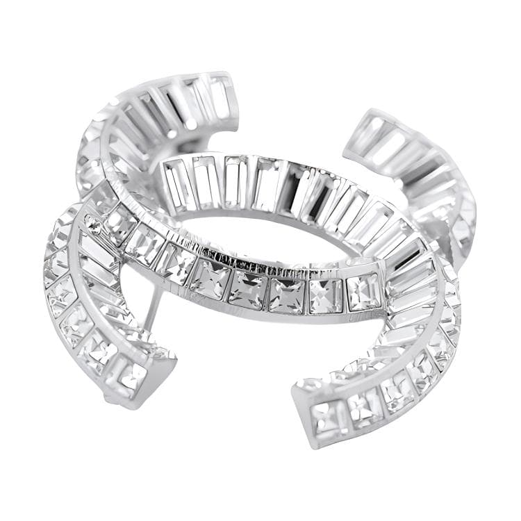 Брошь Chanel Classic Double C Brooch Silver - изображение 2