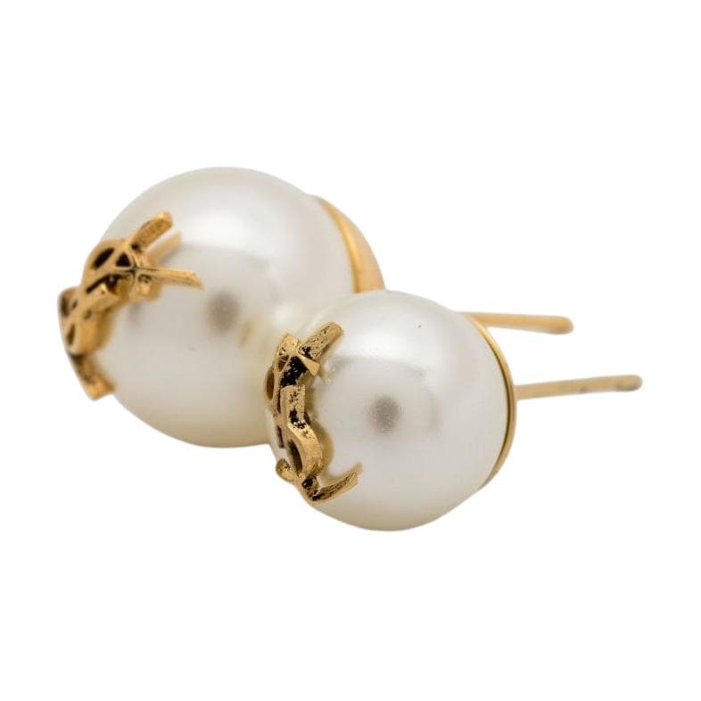 Серьги SAINT LAURENT YSL Logo Pearl Earrings - изображение 2