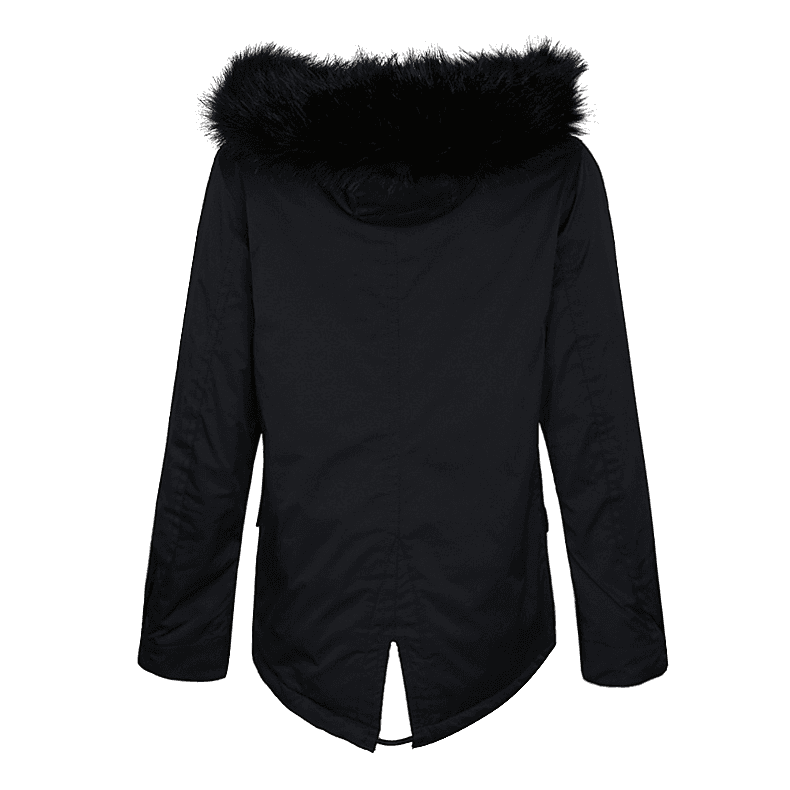 Converse Outerwear Рабочий стиль Термозащитный хлопковый худи с капюшоном для женщин Черный - изображение 2