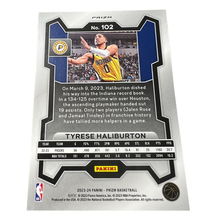 Коллекционные карточки PANINI Indiana Pacers Tyrese Haliburton High-end Blue Refractor Card Trading Card Rare Sports Card Single - изображение 2