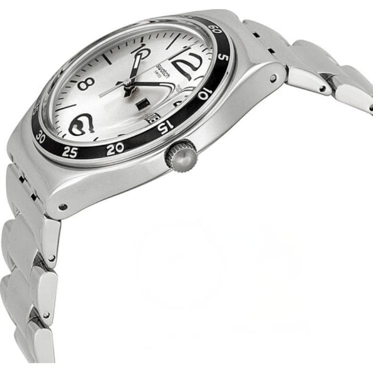 Часы Swatch Квартц Механизм 30 м Водонепроницаемые Мужские Часы 43 мм Серебристый Циферблат Ремешок из Нержавеющей Стали - изображение 3