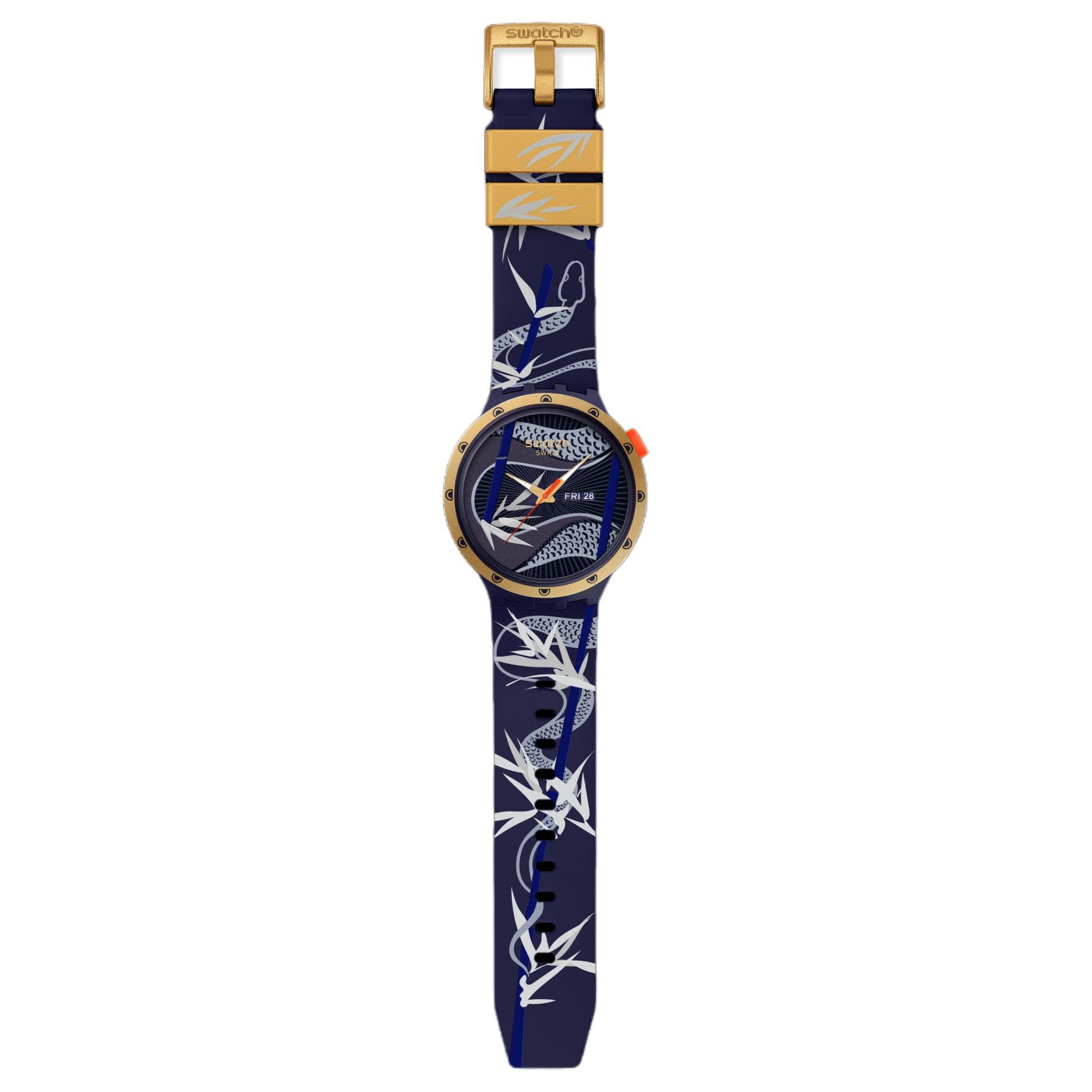 Часы SWATCH Год Змеи Кварцевый механизм 30 м Водонепроницаемые Мужские часы Часы 47 мм Черный циферблат - изображение 4