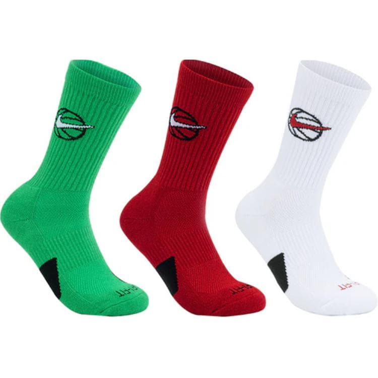 Носки Nike Everyday Crew Socks 3-Pack White Red Green - изображение 2