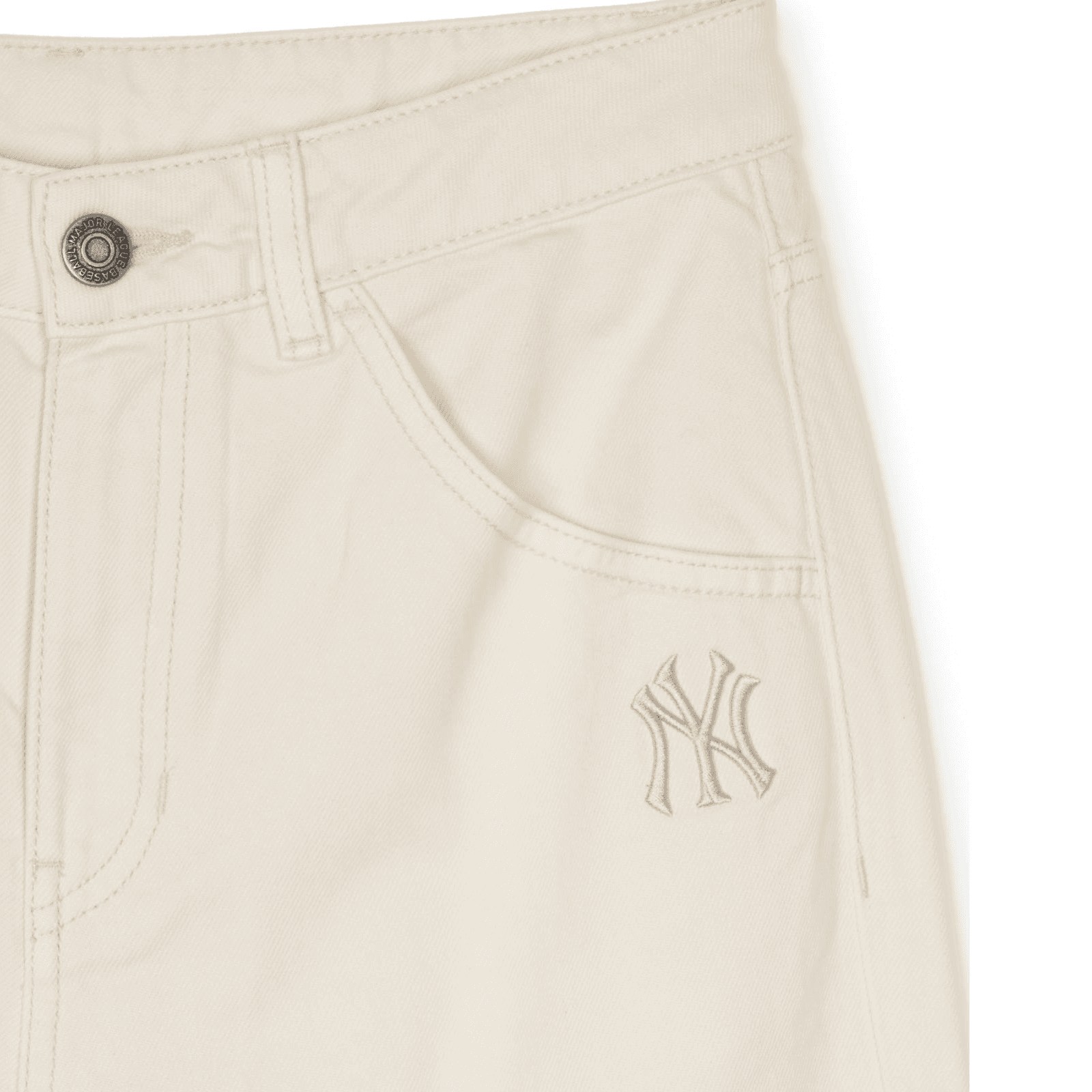 Джинсы Mlb Base Logo New York Yankees Denim Collection Джинсы Женские Кремовые - изображение 4