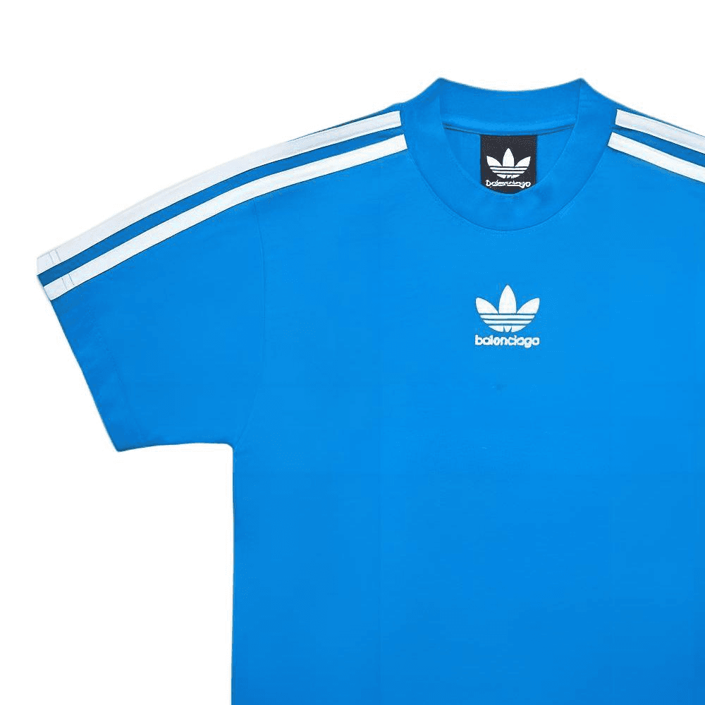 Футболка Balenciaga x adidas SS23 Logo T-Shirt Blue - изображение 4