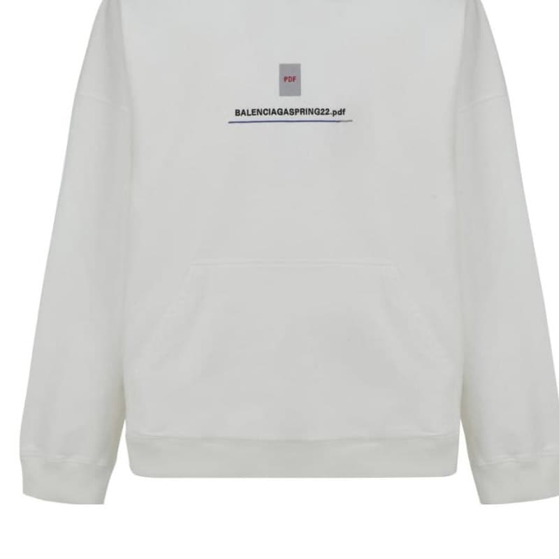 Кофта Balenciaga SS22 Logo Print Sweatshirt White - изображение 4