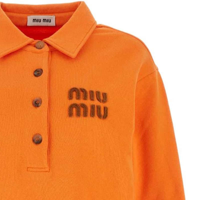 Кофта Miu Miu SS24 Orange Sweatshirt - изображение 5