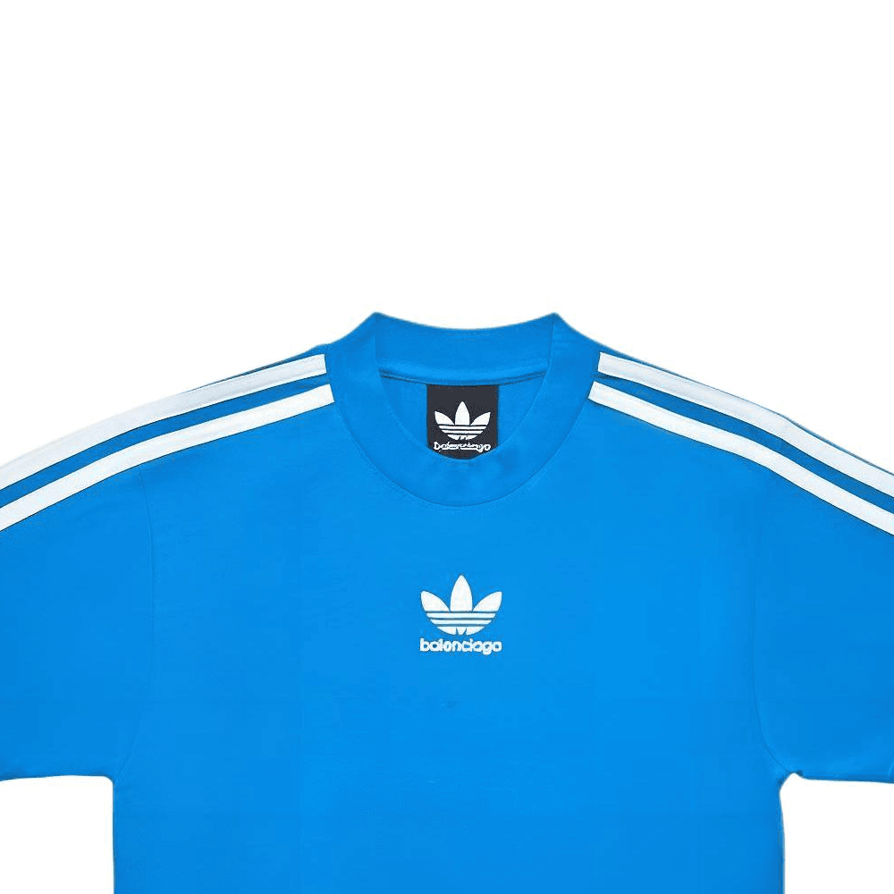 Футболка Balenciaga x adidas SS23 Logo T-Shirt Blue - изображение 3