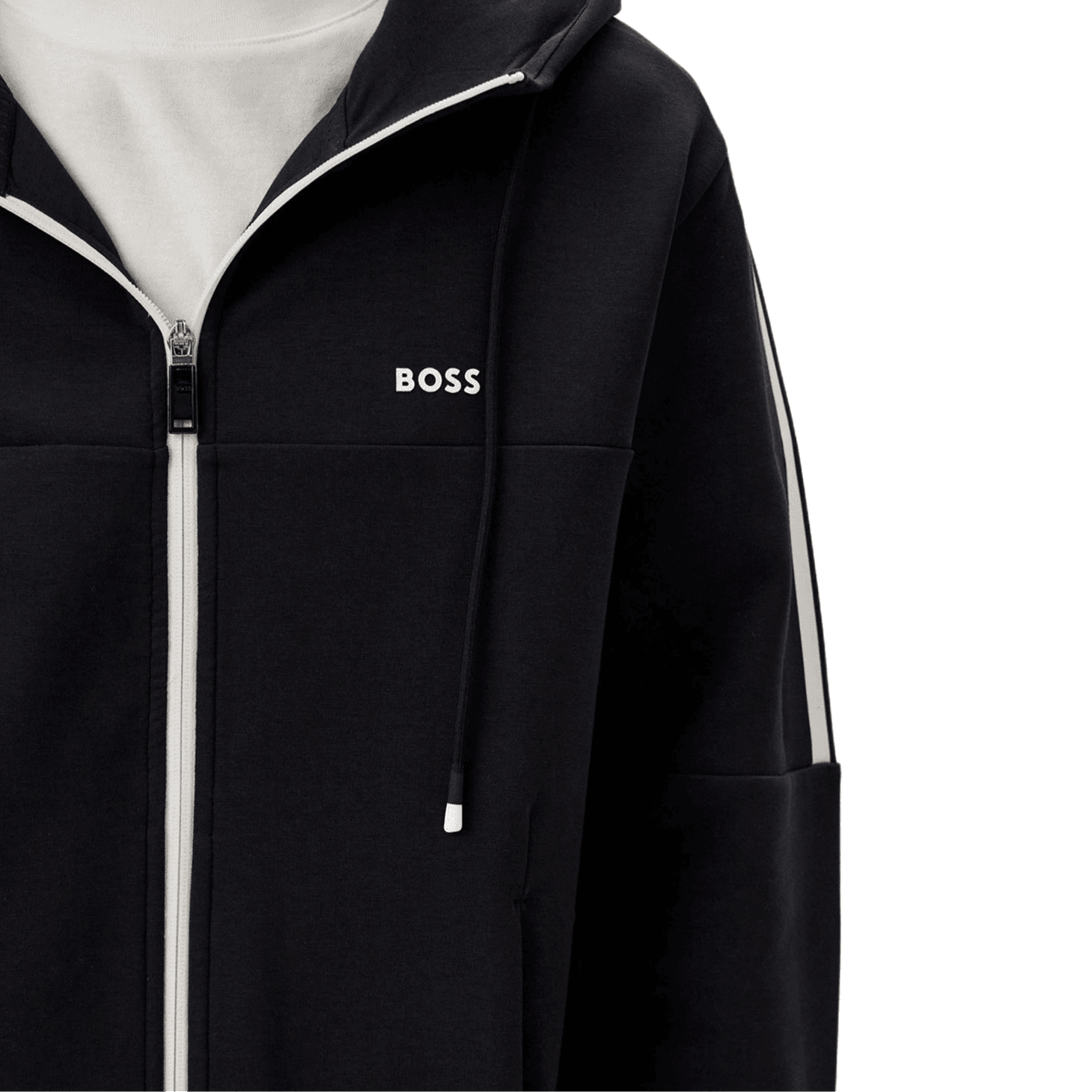 Худи HUGO BOSS Толстовка мужская с капюшоном и молнией, морского синего цвета - изображение 6