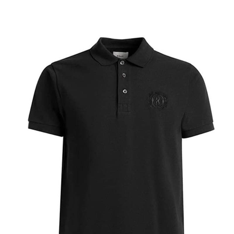 Поло BALLY Emblem Polo In Black Cotton Polo - изображение 2