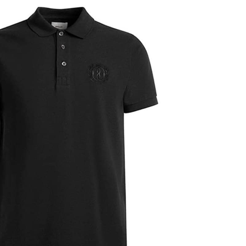 Поло BALLY Emblem Polo In Black Cotton Polo - изображение 4