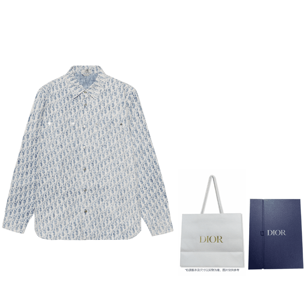 Рубашка DIOR Oblique Denim Shirt - изображение 5