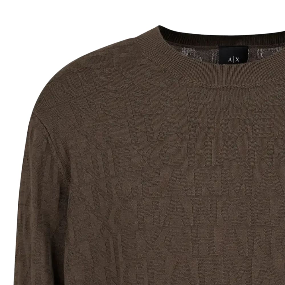 ARMANI EXCHANGEAE FW24 Трикотаж Мужской Оливково-коричневый - изображение 2