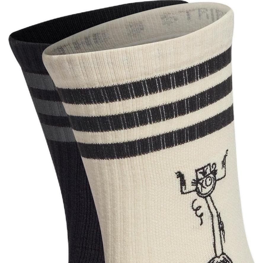 Носки adidas Originals Cartoon Embroidered Crew Socks 2-Pack Black White - изображение 4