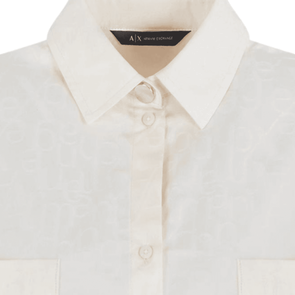 Блузка ARMANI EXCHANGEAE SS25 Рубашка Женская Экрю - изображение 2