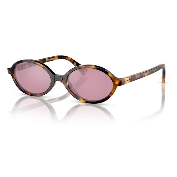 Солнцезащитные очки MIU MIU Овалные солнцезащитные очки из ацетатного волокна женские черепаховый цвет - изображение 1