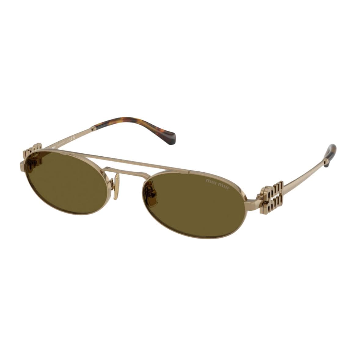 Солнцезащитные очки MIU MIU Металлические Aviator Солнцезащитные очки Женские Желтые - изображение 1