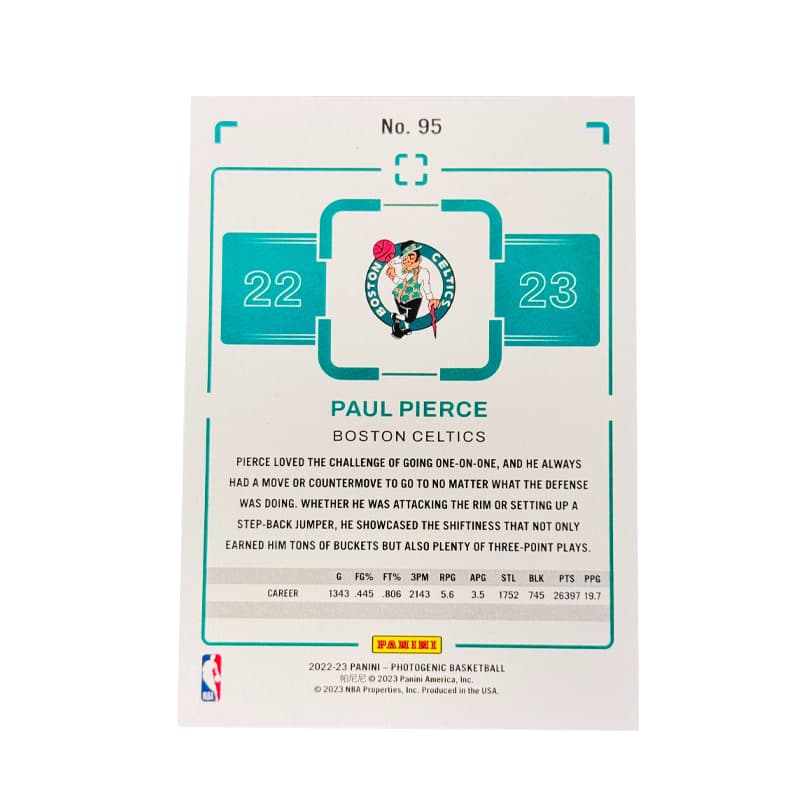 Коллекционные карточки PANINI NBA Player Paul Pierce Celtics PHOTO Коллекция Классический Choose Основа Мультяшный CONDITION Спортивные карты 1 шт - изображение 2