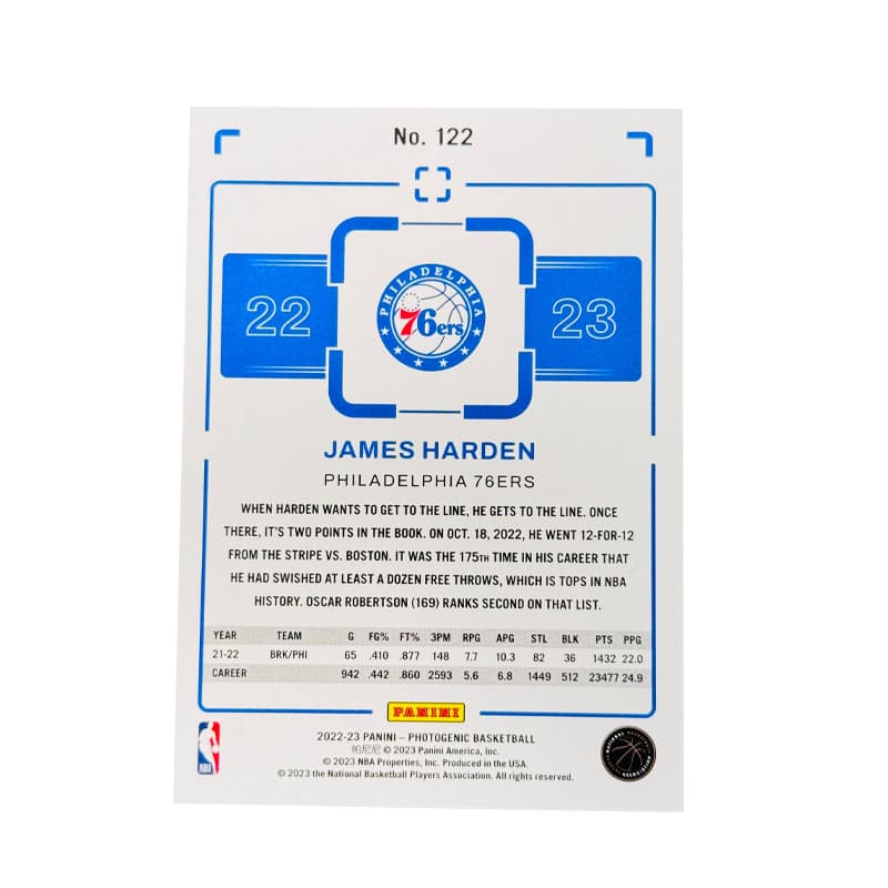 Коллекционные карточки PANINI Харден 76 персон Коллекция ON STAGE Классический выбор изображений Основа билета пройдет тест на состояние - изображение 2